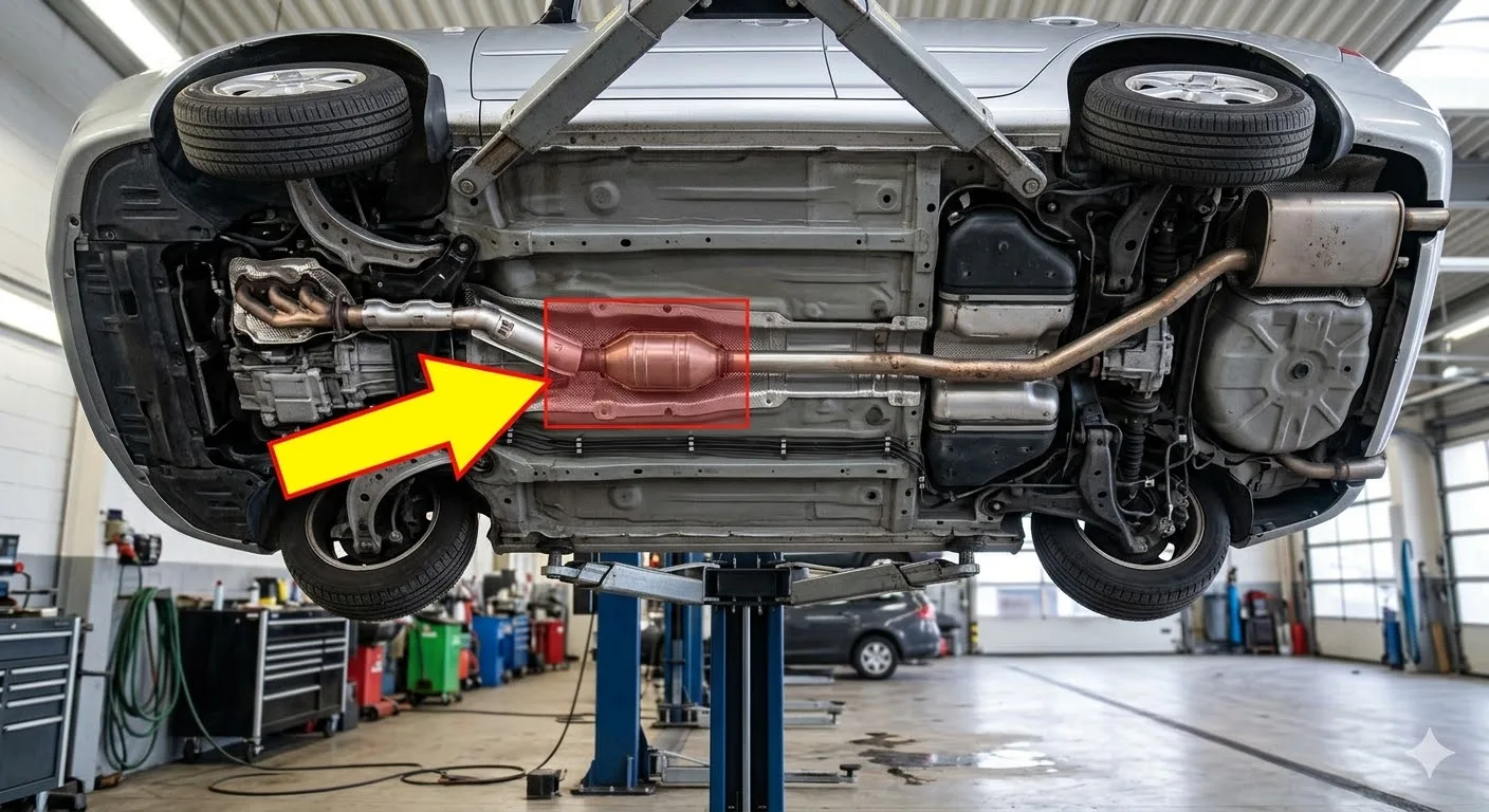 where is the catalytic converter located